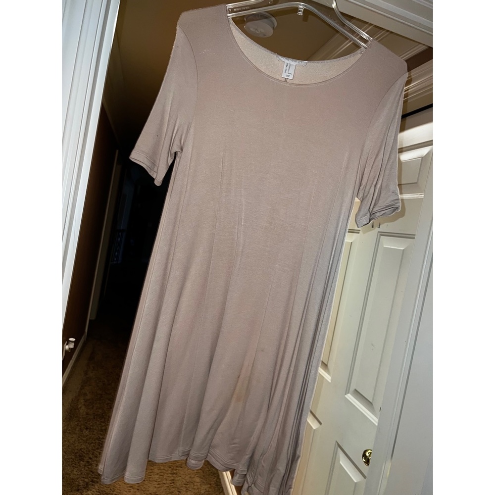 Cream/Light Pink T-Shirt Dress